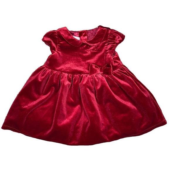 H&M Other - H&M Baby Girl Red Velvet Bow Holiday Christmas Dress 4-6 Months